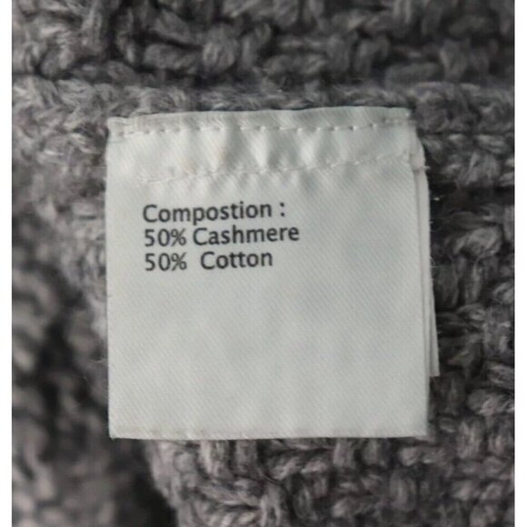 3.1 Phillip Lim Women’s Medium Gray Cable Knit Cashmere Cardigan Button Sweater - Picture 4 of 9